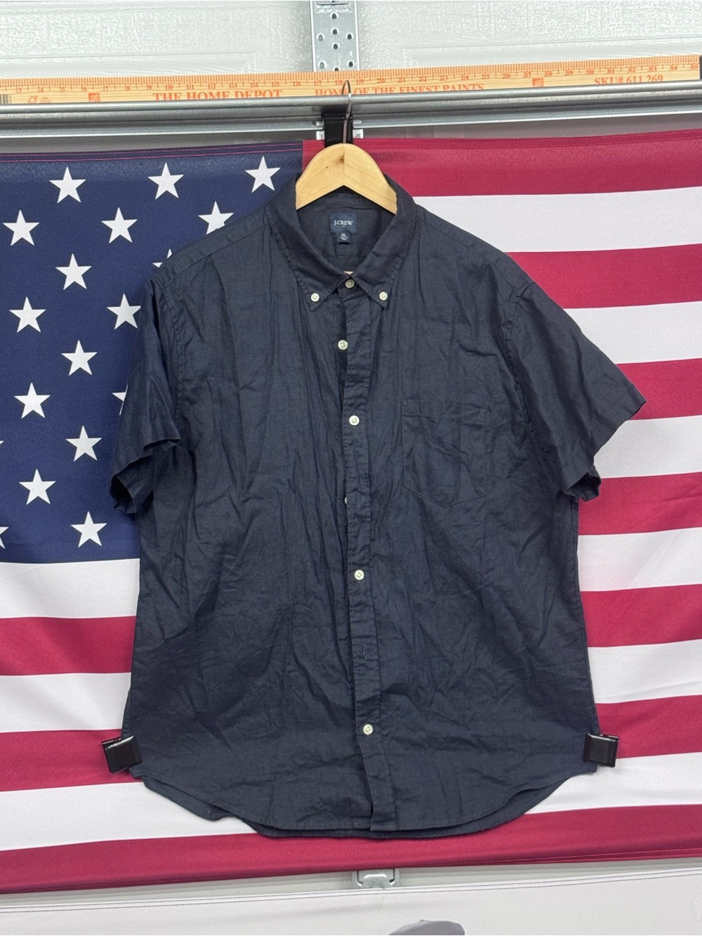 J. Crew Men’s Short-Sleeve Button-Down Shirt — Dark Navy